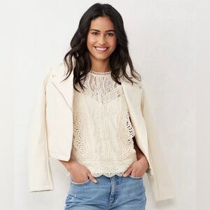 Lauren Conrad at Kohls Lace Top size Medium Ivory Color EUC